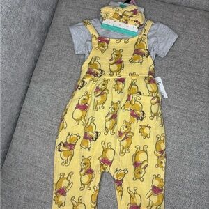 Disney Yellow Pooh Outfit with Gray Top